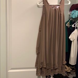 Tan ruffle dress